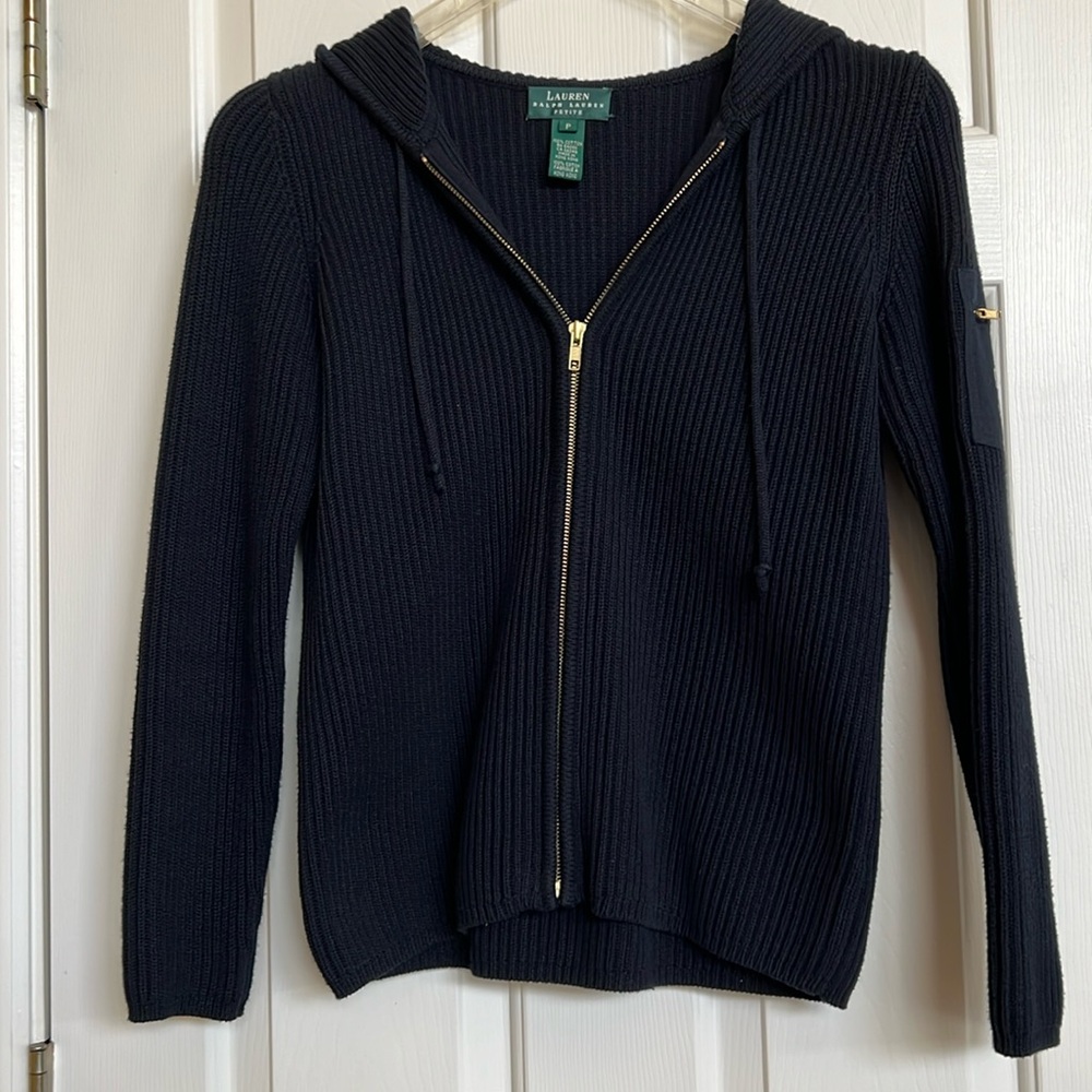 Ralph Lauren ( 100 % cotton )  Full zip Hooded sweater NWOT
